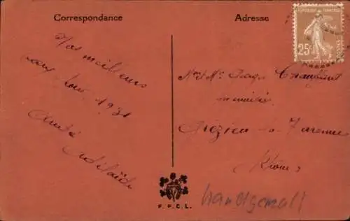 Passepartout Ak Frohes Neujahr, Wasser Idyll mit Bäumen