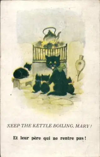 Ak Katzenmutter mit ihren Kitten