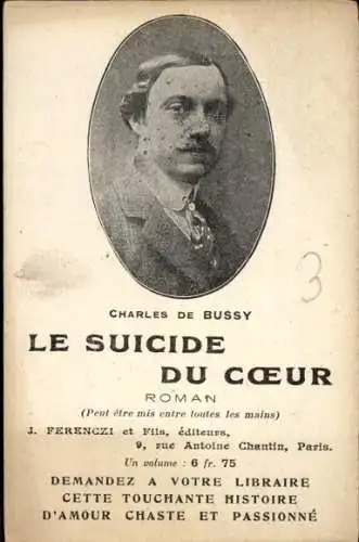 Ak Schriftsteller Charles de Bussy, Portrait