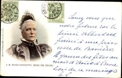 Ak Marie Henriette von Österreich, Königin der Belgier