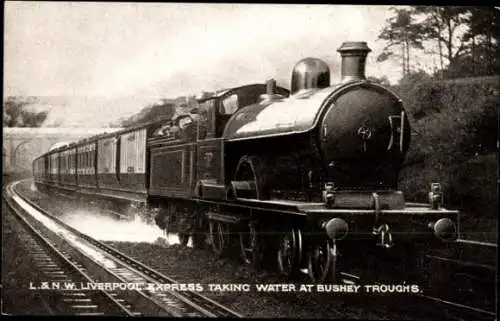 PC Liverpool Express taking water at Bushey Troughs
