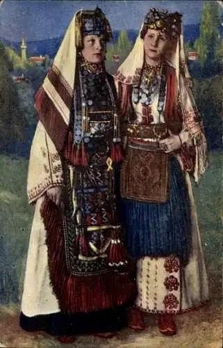 Ak Dorfmädchen aus Novi Pazar, Volkstracht