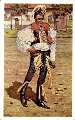 Künstler Ak Cerny, D., Zenich z Hluku