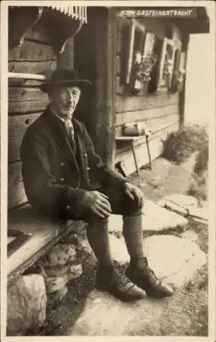 Ak Gasteiner Tracht, alter Mann in Volkstracht