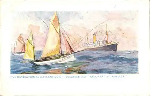 Ak Dampfer, Paquebot du type Meduana, Moselle, Compagnie de Navigation Sud Atlantique