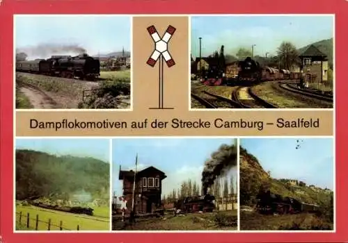 Ak Dampflokomotiven auf der Strecke Camburg-Saalfeld, Saalbahn, Bahnhof Uhlstädt