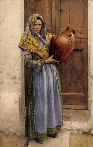 Ak Sant'Antioco Sardinien, Frau in Tracht