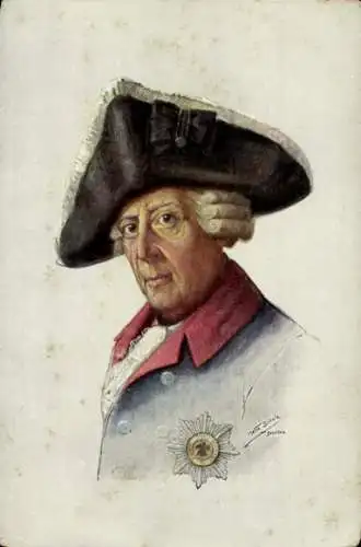 Künstler Ak Scholz, W., König Friedrich II. von Preußen, Friedrich der Große, Portrait