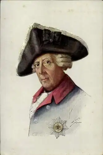 Künstler Ak Scholz, W., König Friedrich II. von Preußen, Friedrich der Große, Portrait