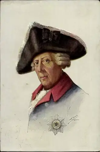 Künstler Ak Scholz, W., König Friedrich II. von Preußen, Friedrich der Große, Portrait