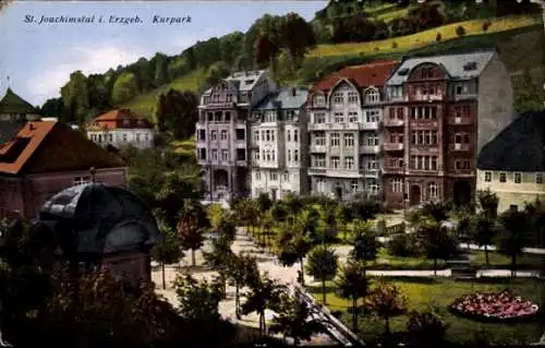 Ak Jáchymov Sankt Joachimsthal im Erzgebirge Region Karlsbad, Kurpark