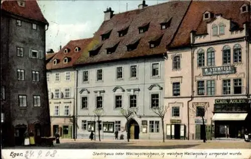 Ak Hohenberg an der Eger Oberfranken, Stadthaus oder Wallensteinhaus, M. Stumyoll, Carl Adler