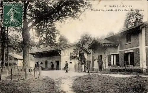 Ak Saint Cucufa Hauts de Seine, Wachhaus und Jagdschloss