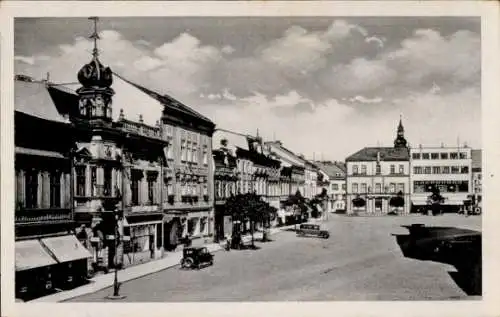 Ak Hranice na Moravě Mährisch Weißkirchen Region Olmütz, Stadtansicht mit historischen Gebäude...