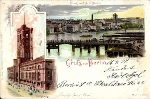 Litho Berlin, Rathaus, Gesamtansicht