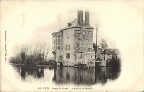 Ak Orléans Loiret, Moulin St-Samson, Bords du Loiret,  Architektur, Landschaft