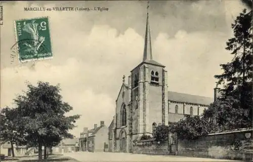 Ak Marcilly en Villette Loiret, Kirche