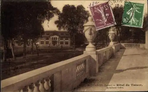 Ak Montargis Loiret, Hôtel du Trésor, Park, Elegante Architektur