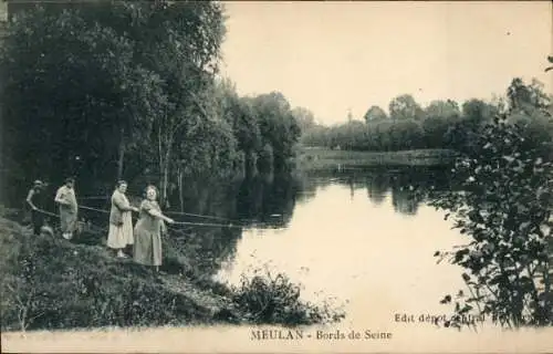 CPA Meulan-en-Yvelines, Bords de Seine, Angler