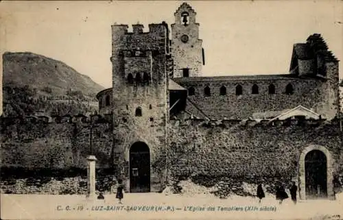 Ak Luz Saint Sauveur Hautes Pyrénées, Templerkirche