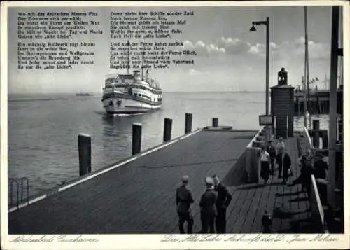 Ak Nordseebad Cuxhaven, Die Alte Liebe, Ankunft des D. Jan Molzen, Gedicht