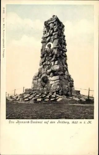 Ak Feldberg im Schwarzwald, Bismarck-Denkmal,  1450 m ü. M., Steindenkmal