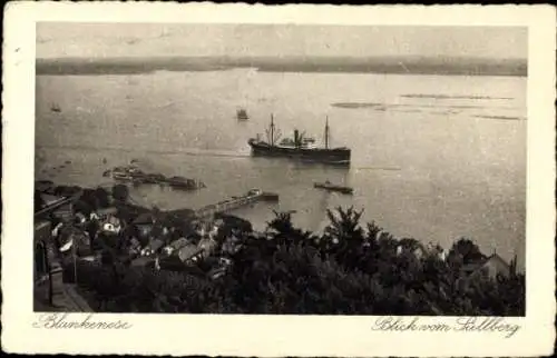 Ak Hamburg Altona Blankenese, Blick auf  Schiffe im Wasser, Aussicht vom Fullberg