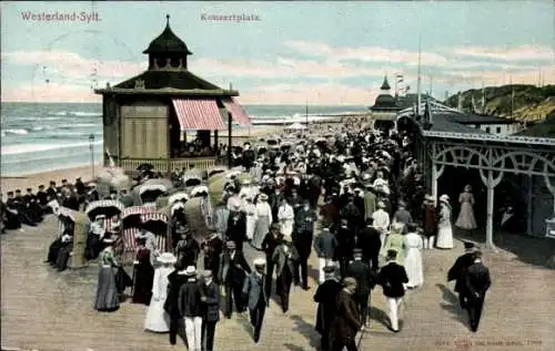 Ak Westerland auf Sylt, Konzertplatz mit Pavillon und Strand
