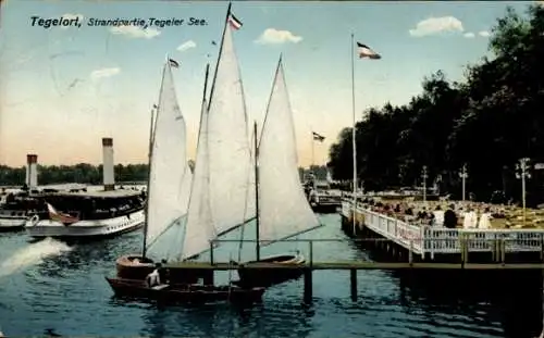 Ak Berlin Reinickendorf Konradshöhe Tegelort, Strandpartie, Tegeler See