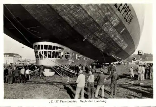 Sammelbild Zeppelin Weltfahrten Nr. 119 LZ 127 Graf Zeppelin Fahrtbetrieb, Nach der Landung