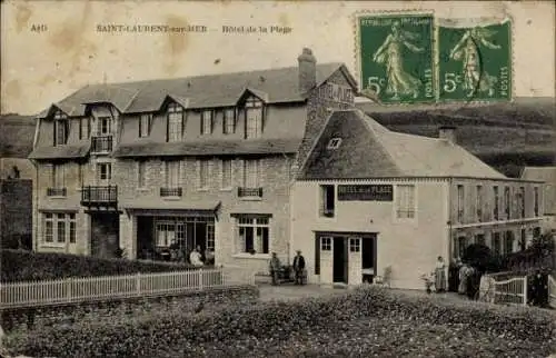 CPA Saint Laurent sur Mer Calvados, Hôtel de la Plage