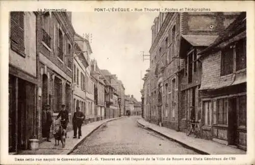 CPA Pont-L'Évêque Oise, Rue Thouret, Postes et Télégraphes