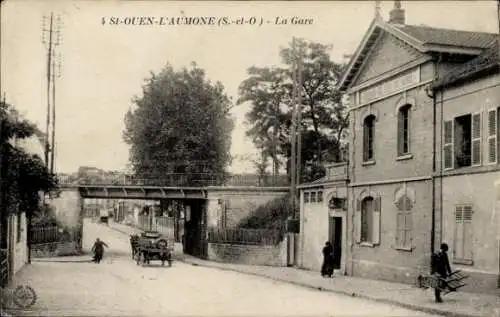 CPA Saint Ouen l'Aumône Val d'Oise, Gare
