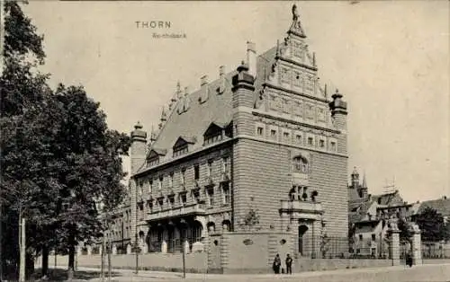 Ak Toruń Thorn Westpreußen, Reichsbank, Außenansicht, Giebelhaus
