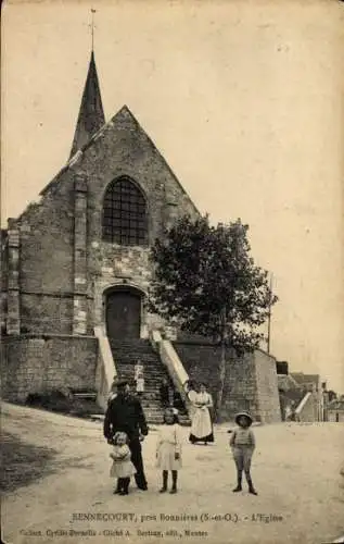 Ak Bennecourt Yvelines, Kirche, Anwohner
