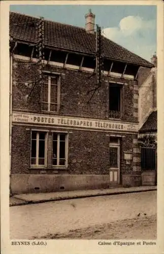 Ak Beynes Yvelines, Historisches Postgebäude, Anzeigen, Steinmauer, Straßenansicht