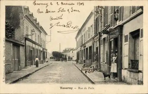 Ak Taverny Val d'Oise, Rue de Paris