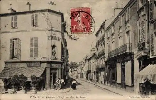 CPA Pontoise Val d'Oise, Rue de Rouen
