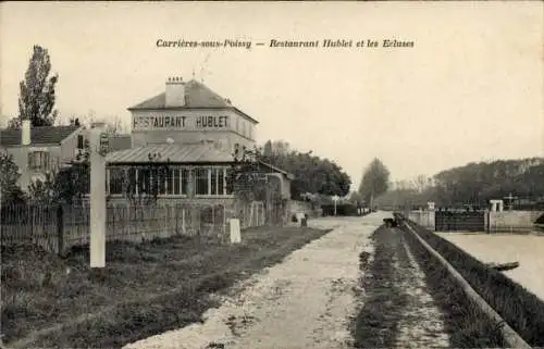 CPA Carriers sous Poissy Yvelines, Restaurant Hublet et les Ecluses