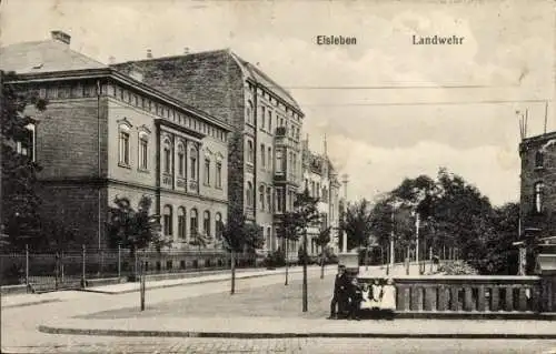 Ak Lutherstadt Eisleben,  Landwehr,  Gebäude, ruhige Straße