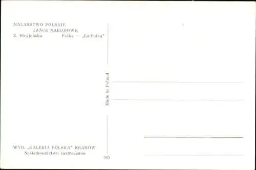 Künstler Ak Stryjenska, La Polka, Paar in polnischen Trachten, Tänzer