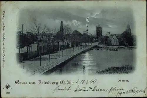 Mondschein Ak Strzelce Krajenskie Friedeberg in der Neumark Ostbrandenburg, Obersee