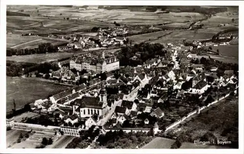 Ak Ellingen in Mittelfranken Bayern, Luftaufnahme von  bayrische Landschaft, r Ort