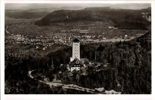 Ak Gönningen Reutlingen in Württemberg, Roßbergturm, Wanderheim, Blick auf  Natur, Höhenlage