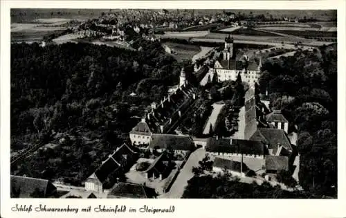 Ak Scheinfeld im Steigerwald Mittelfranken, Schloß Schwarzenberg, Luftaufnahme