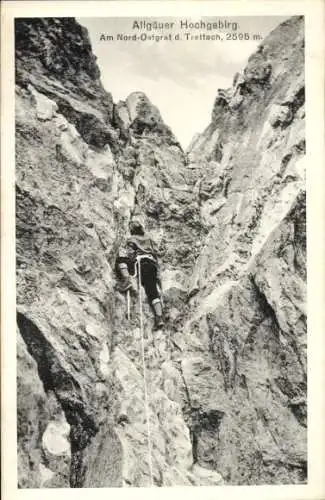 Ak Allgäuer Hochgebirge, Am Nord-Ostgrat d. Trettach