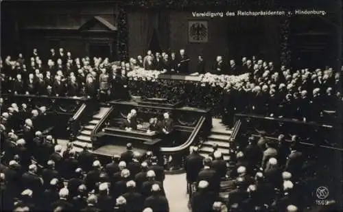 Ak Vereidigung des Reichspräsidenten von Hindenburg 1925 im Reichstag, Politiker, Weimarer Republik