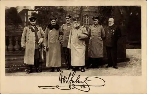 Ak Kaiser Wilhelm II., Hindenburg, Ludendorff, König Ludwig III von Bayern, Holtzendorff