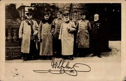 Ak Kaiser Wilhelm II., Hindenburg, Ludendorff, König Ludwig III von Bayern, Holtzendorff