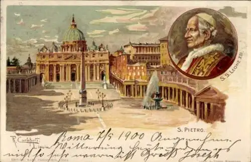 Künstler Litho Vatikan, Papst Leo XIII